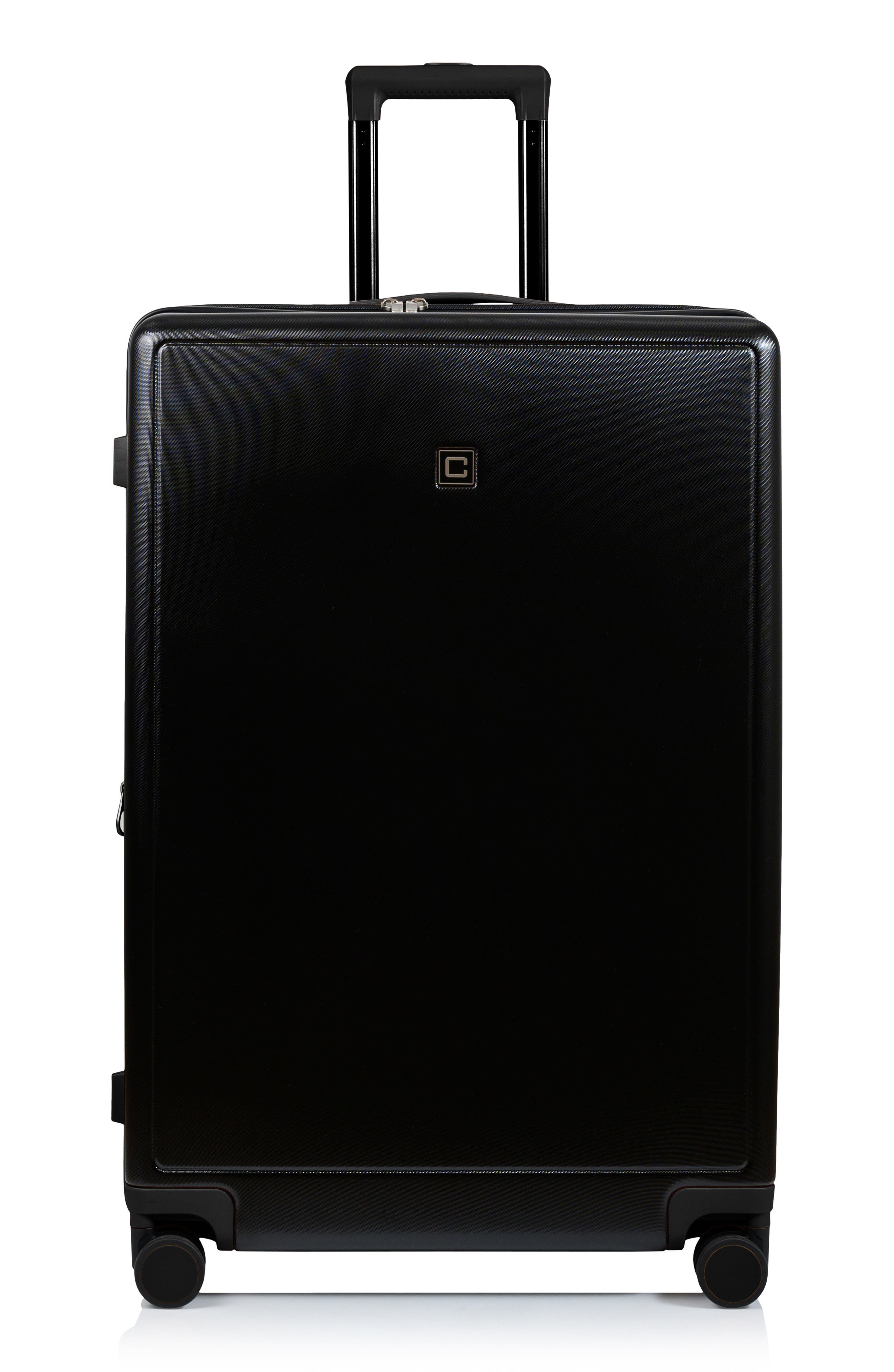 CHAMPS Vintage Muse 3-Piece Hardside Spinner Suitcases, Alternate, color, Black/ Black