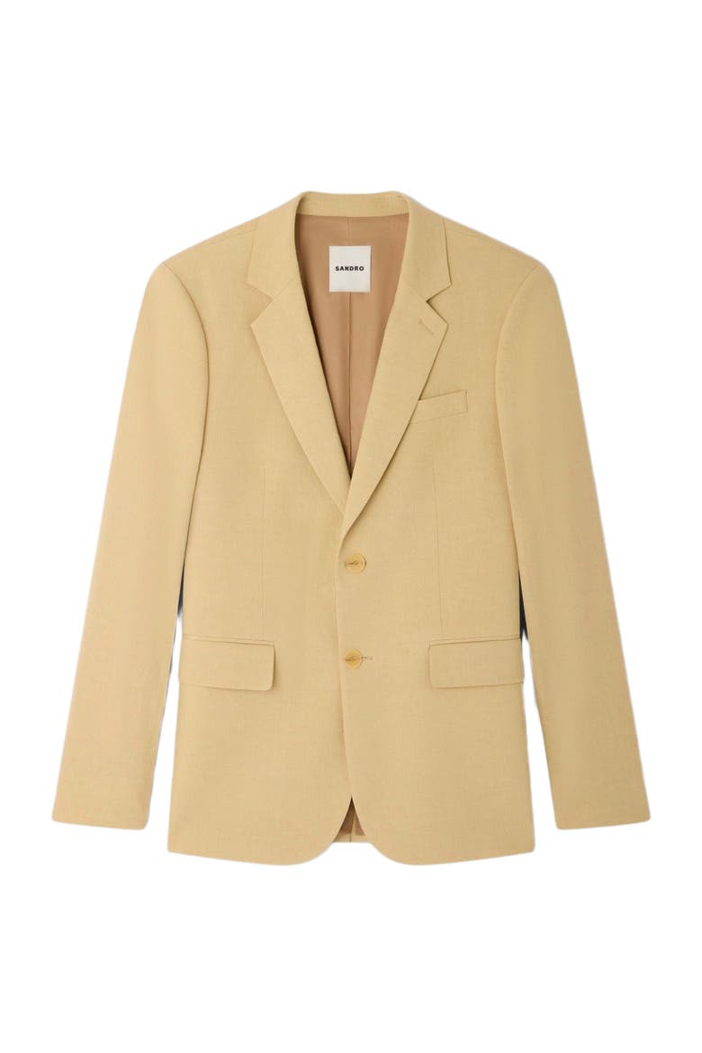 Classic linen suit jacket, Alternate, color, Sand