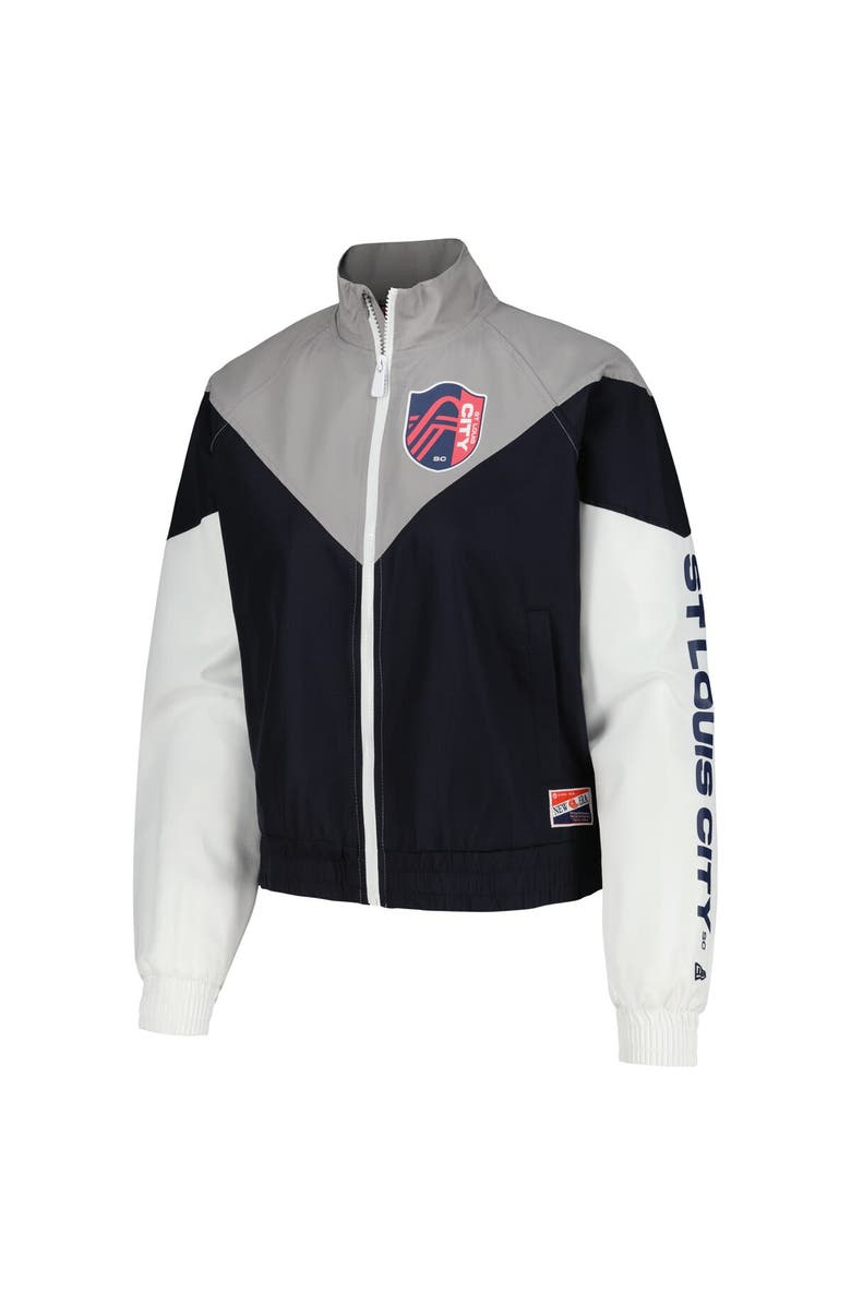 5TH AND OCEAN BY NEW ERA Women's 5th & Ocean by New Era Navy St. Louis City SC Cropped Full-Zip Windbreaker Jacket, Alternate, color, Navy