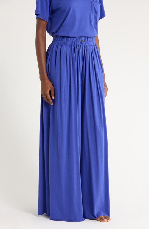 Lunya Organic Pima Wide Leg Lounge Pants In Blue