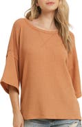 WISHLIST Cotton Blend Waffle Knit Top
