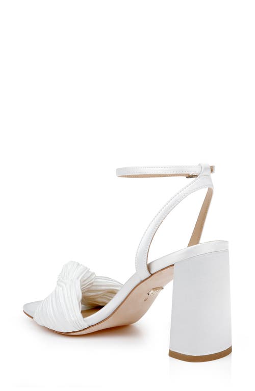 Shop Badgley Mischka Collection Dafne Ankle Strap Sandal In White Satin