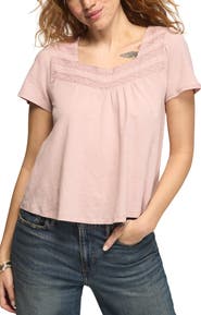 Lucky Brand Embroidered Yoke T-Shirt