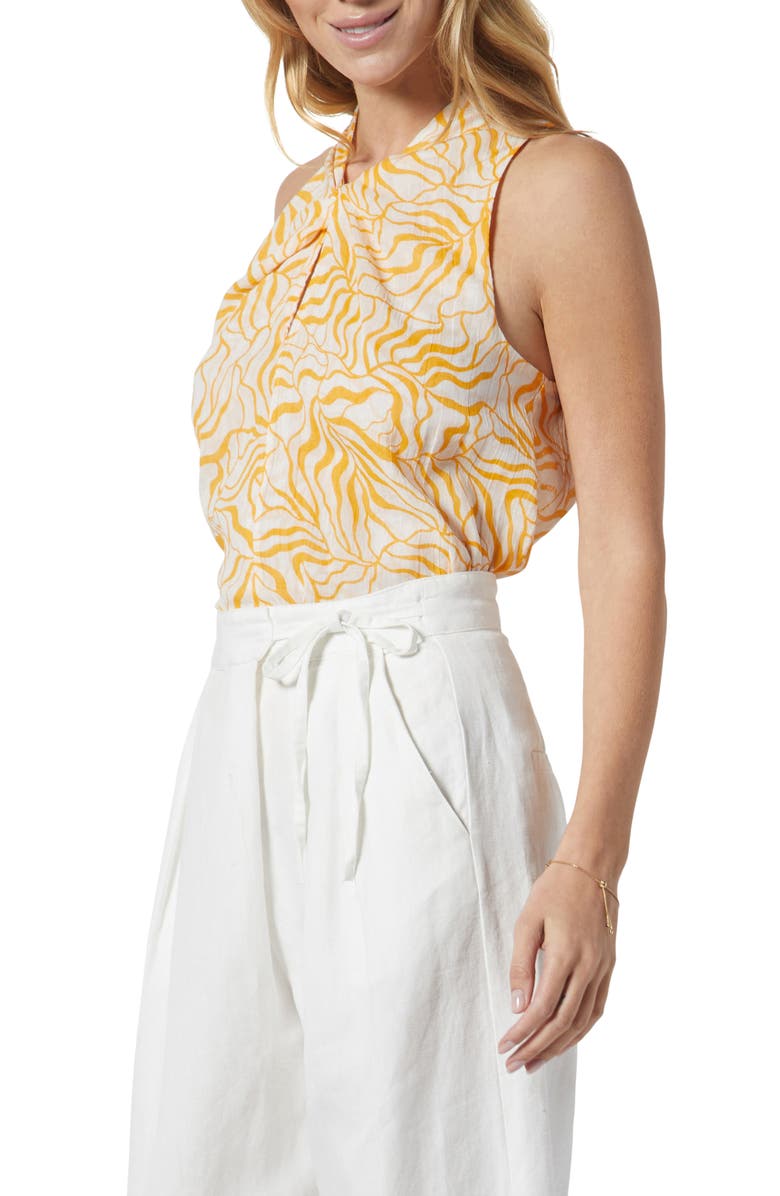Joie Maraloma Vine Print Twist Neck Sleeveless Cotton Blouse, Alternate, color, 
