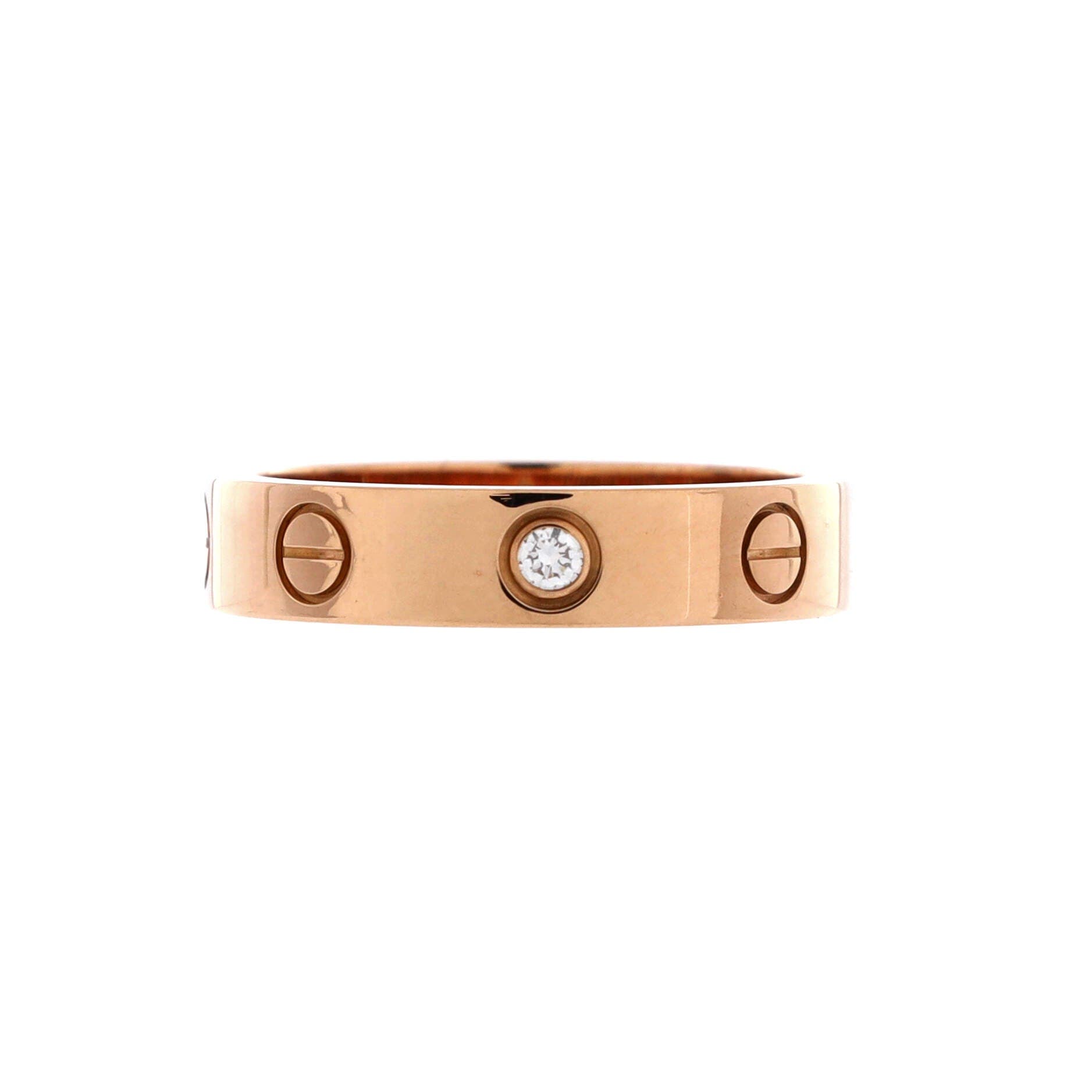 Love Wedding Band 1 Diamond Ring 18K Rose Gold with Diamond, Alternate, color, Metallic Gold