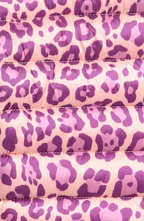 Save The Duck Kids' Leopard Print Hooded Puffer Jacket In Pink