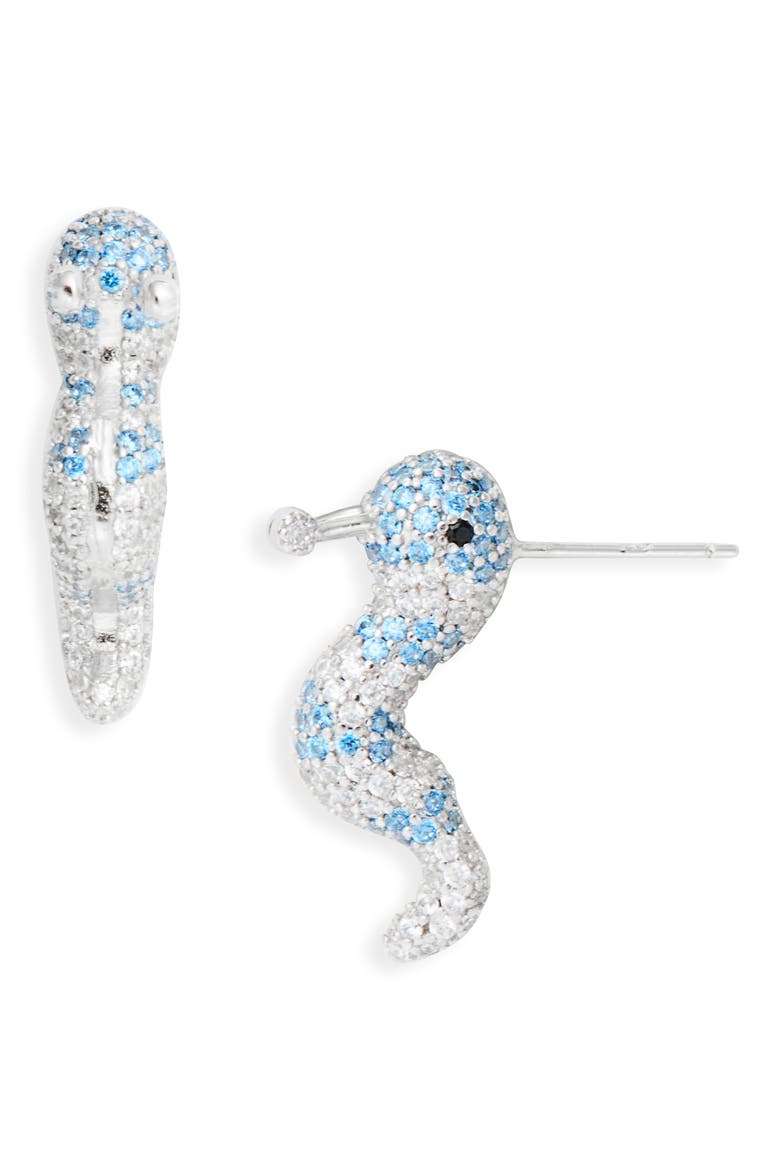 Slug Stud Earrings, Main, color, CLEAR SKY