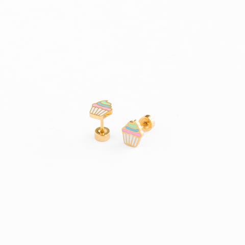 Rainbow Cupcake Stud Earring