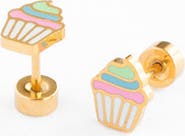 Pip Pop Rainbow Cupcake Stud Earring