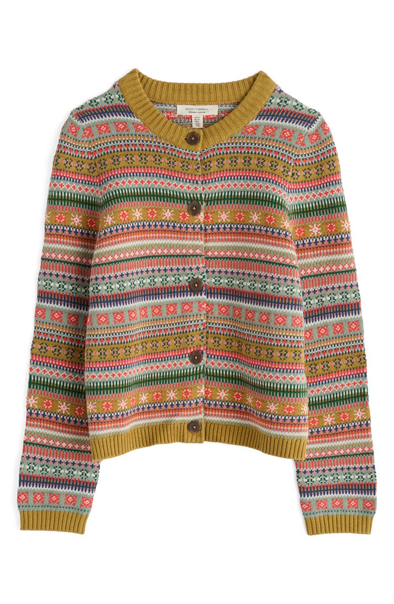 Seasalt Cornwall Cove Cottage Fair Isle Stripe Organic Cotton Cardigan, Alternate, color, 