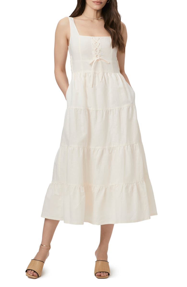 PAIGE Ophella Linen & Cotton Dress, Main, color, Marble