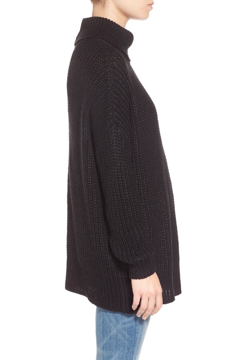 Oversize Turtleneck Sweater, Alternate, color, BLACK