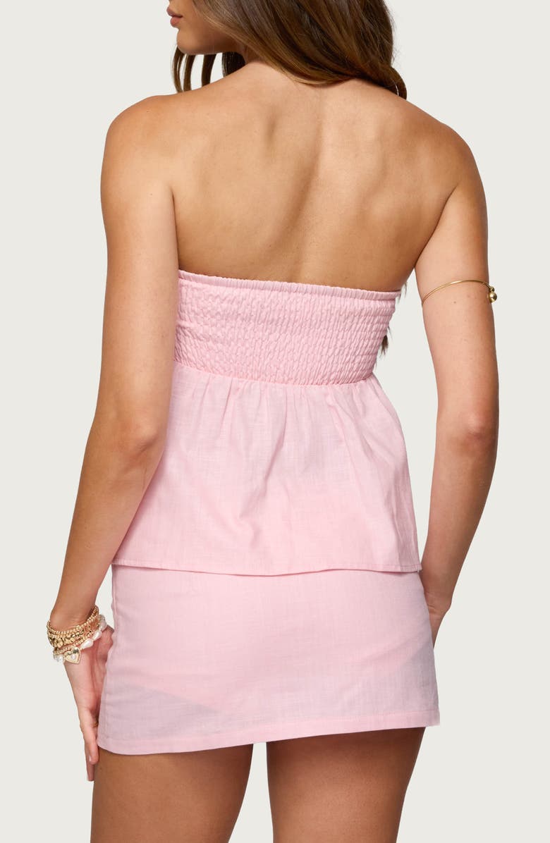 EDIKTED Avalai Strapless Linen & Cotton Top, Alternate, color, Light-Pink