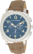 Lucky Brand Octagonal Leather Strap Watch, 44mm
