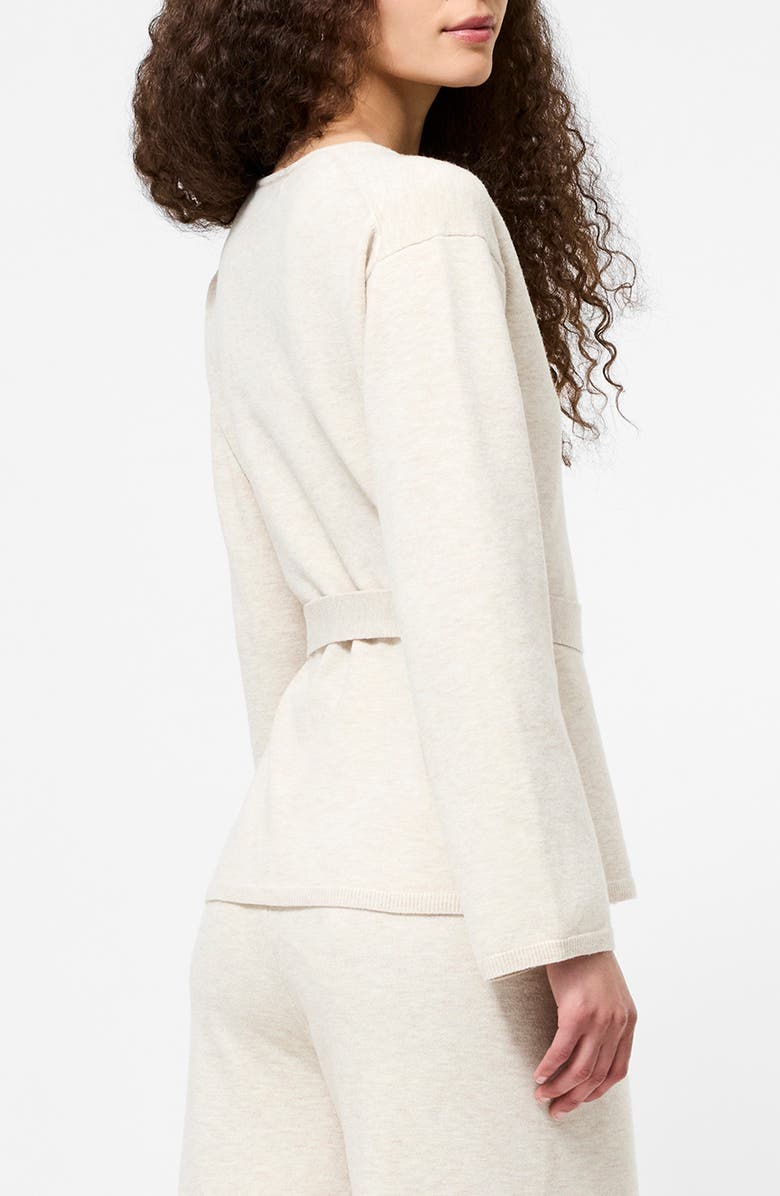 French Connection Marley Wrap Cardigan, Alternate, color, Oatmeal Melange
