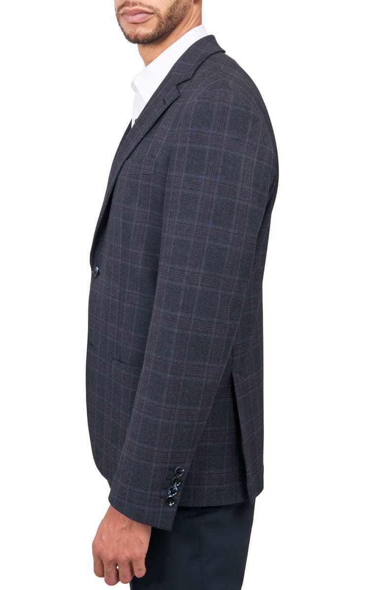 W.R.K Slim Fit Plaid Sport Coat, Alternate, color, Navy