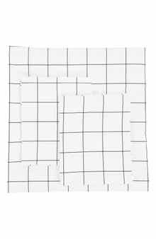 MELANGE HOME Percale Cotton Grid Duvet Set