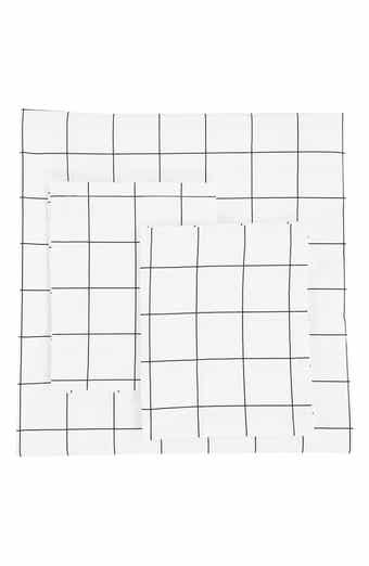 Percale Cotton Grid Duvet Set