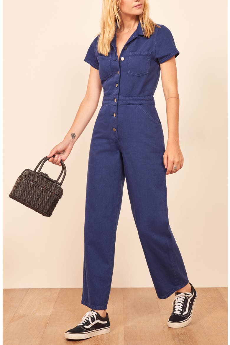 Izzy Organic Cotton Boilersuit, Alternate, color, VINTAGE BLUE