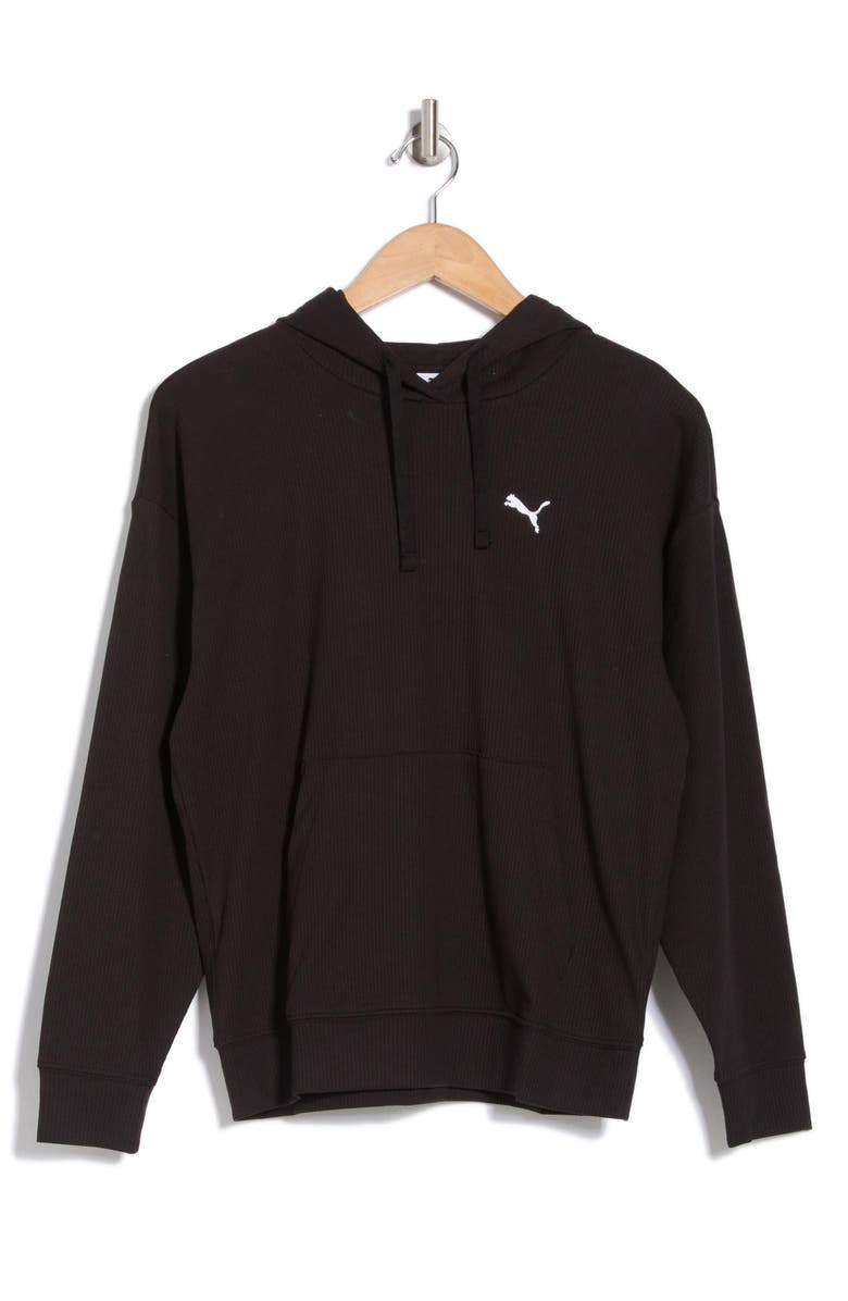 PUMA Essential Comfort Rib Hoodie, Alternate, color, Puma Black