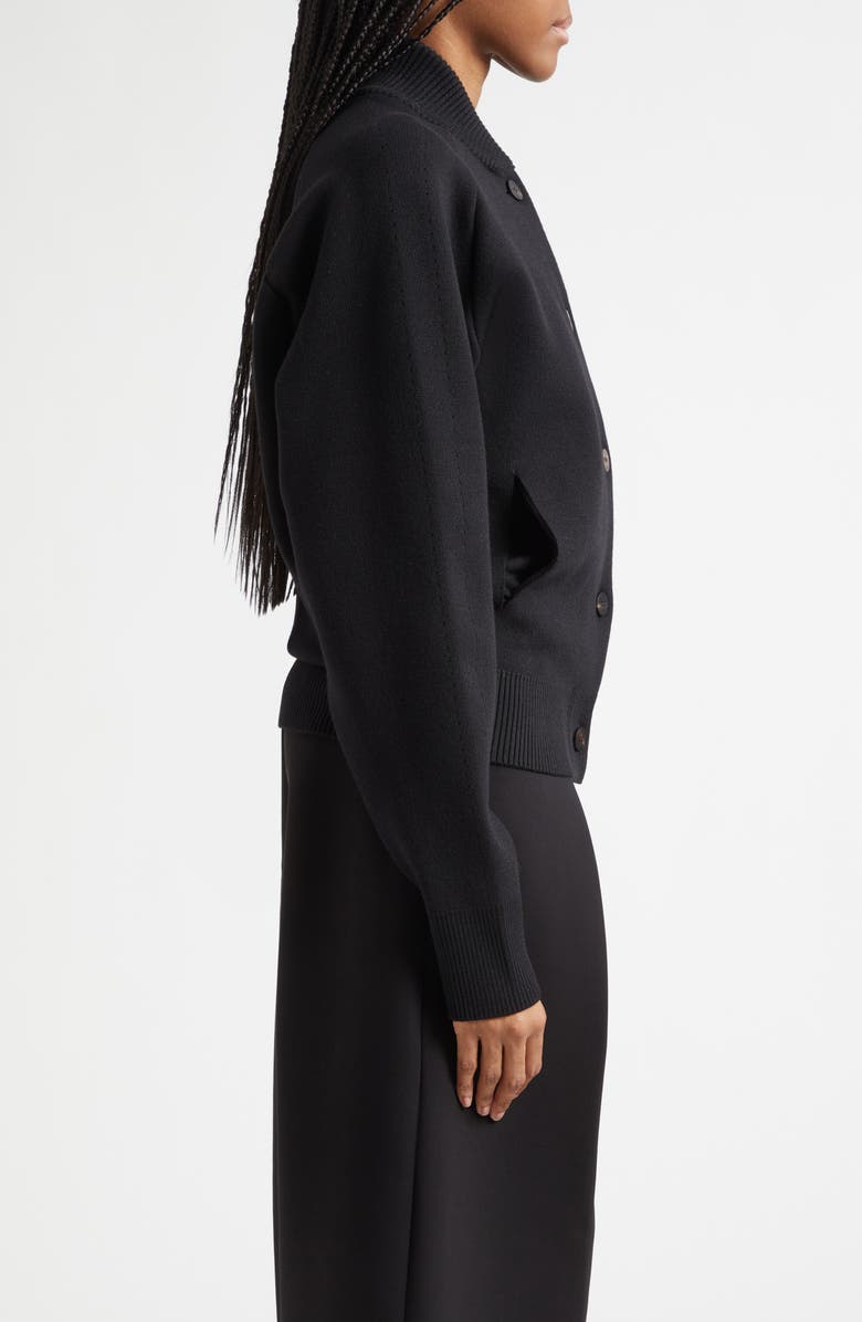 Jacquemus Le Lavande Bomber Cardigan, Alternate, color, Black