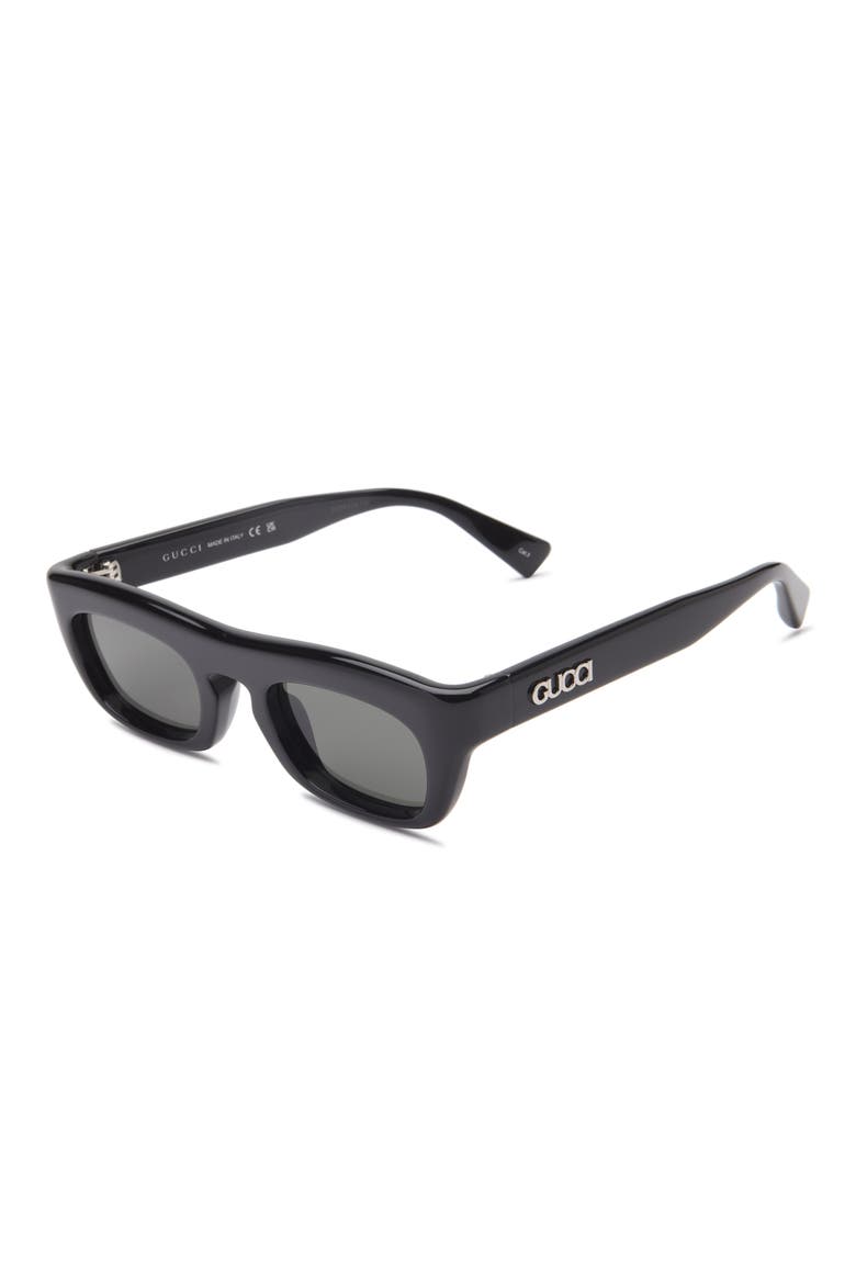 50mm Rectangular Sunglasses, Alternate, color, BLACK BLACK GREY