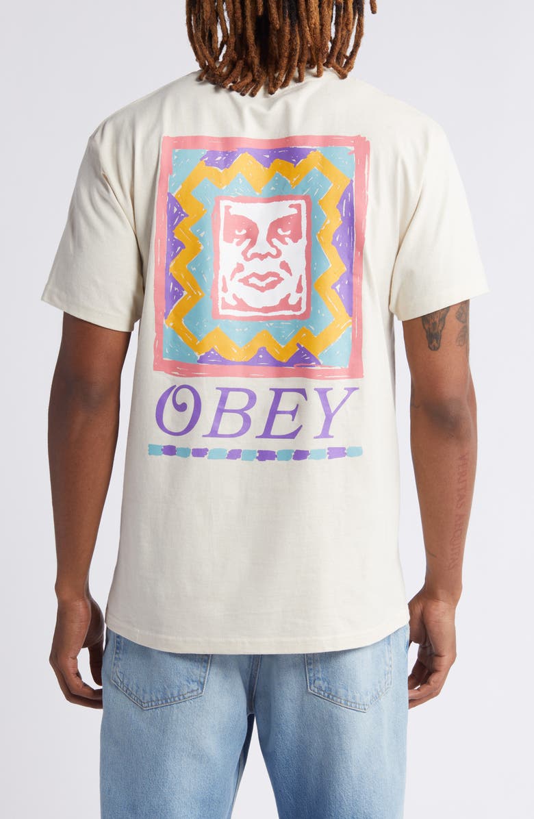 Obey Throwback Graphic T-Shirt, Alternate, color, Cream