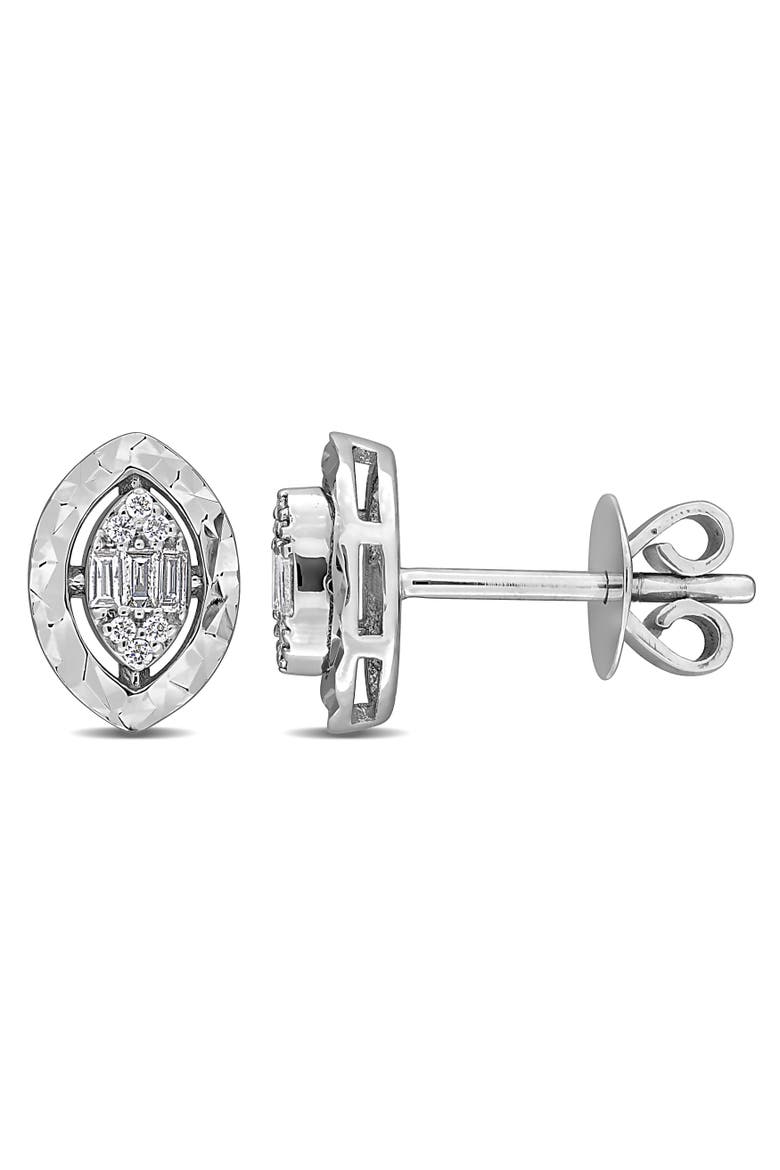 Diamond Cluster Stud Earrings 14k White Gold, Main, color, 14k White Gold
