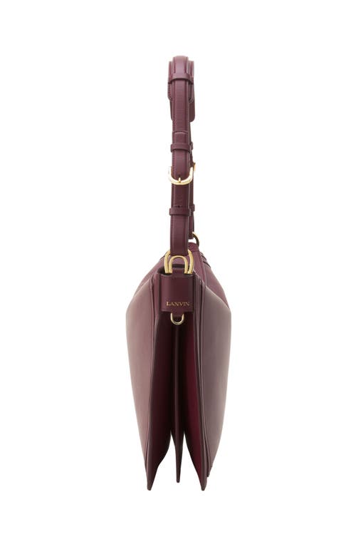 Lanvin Compagnon Asymmetrical Bag In Leather In Burgundy