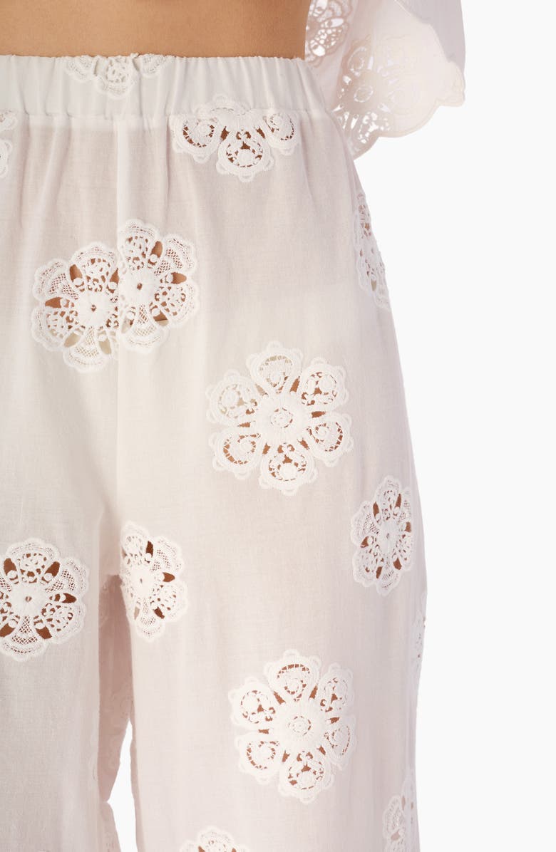 CAMI NYC Tiago Floral Embroidery Straight Leg Pants, Alternate, color, Macadamia