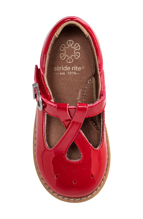 Stride Rite Kids' Susie T-strap Flat In Red