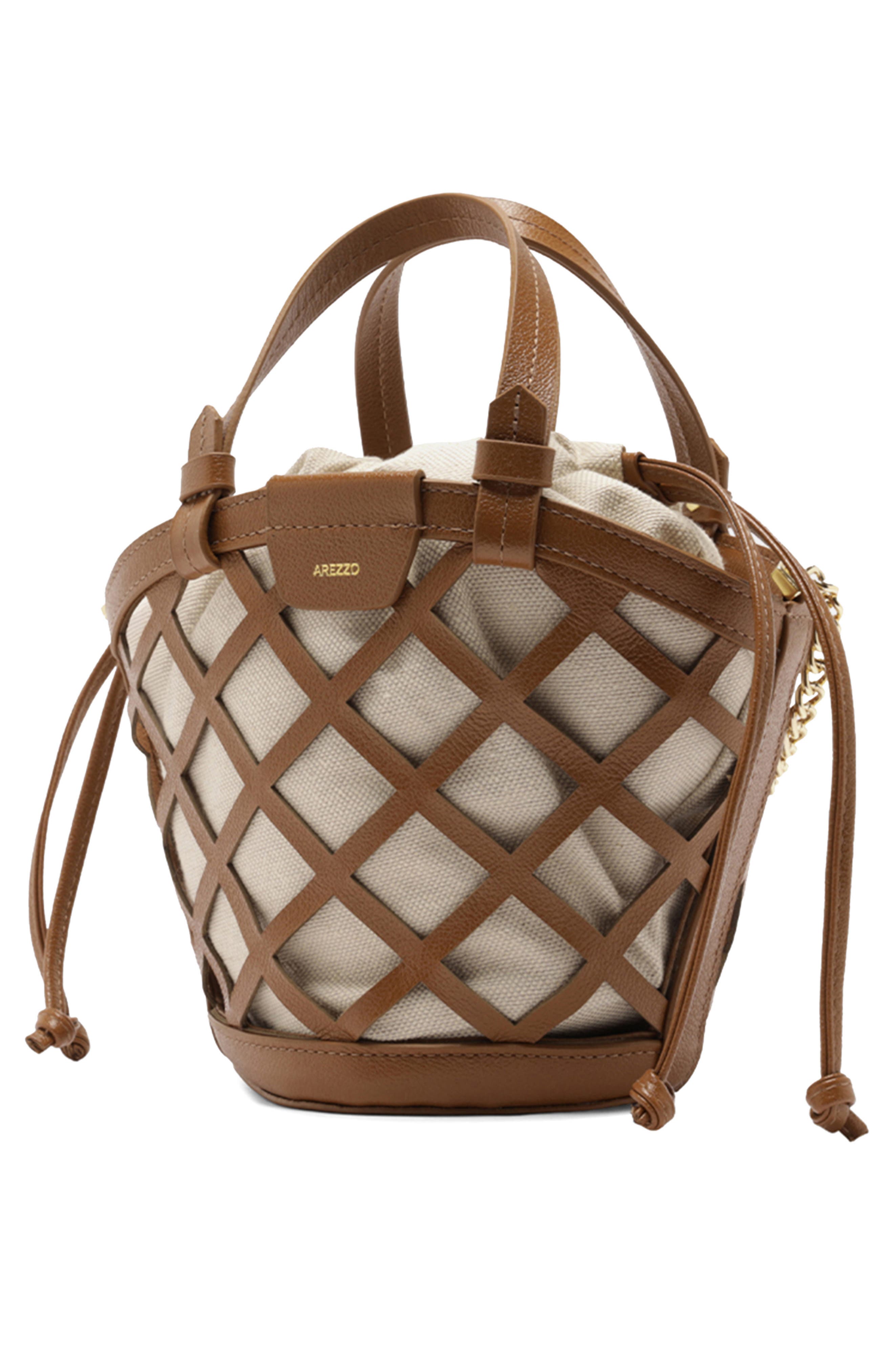 Arezzo Small Petra Leather Bucket Bag, Alternate, color, 