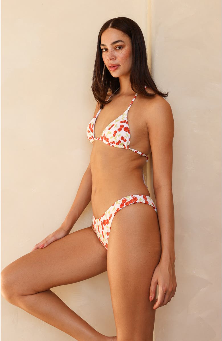 Dippin Daisys Nocturnal Cheeky Bikini Bottom, Alternate, color, Cherise White