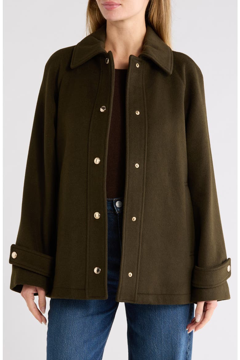 Short Button Front Jacket, Alternate, color, IVY