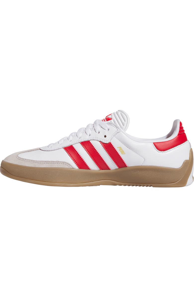 adidas Puig Samba Skateboard Sneaker, Alternate, color, White/Red/ Gum