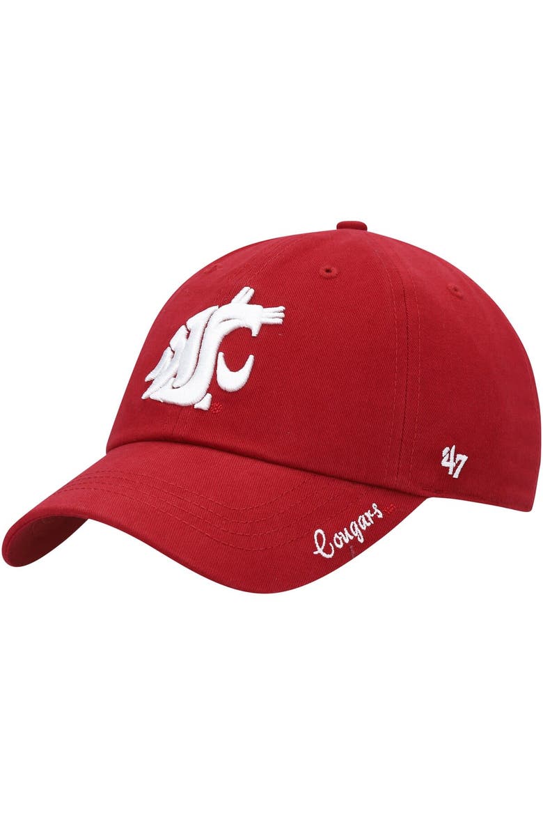 Women's '47 Crimson Washington State Cougars Miata Clean Up Logo Adjustable Hat, Main, color, Crimson