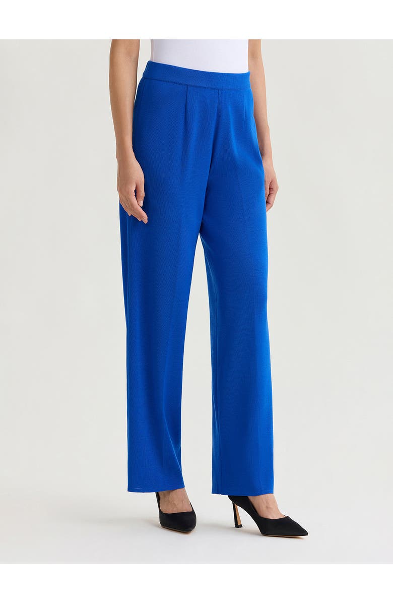 Misook Nancy Wide Leg Mylana Knit Pant, Alternate, color, Aegean Blue