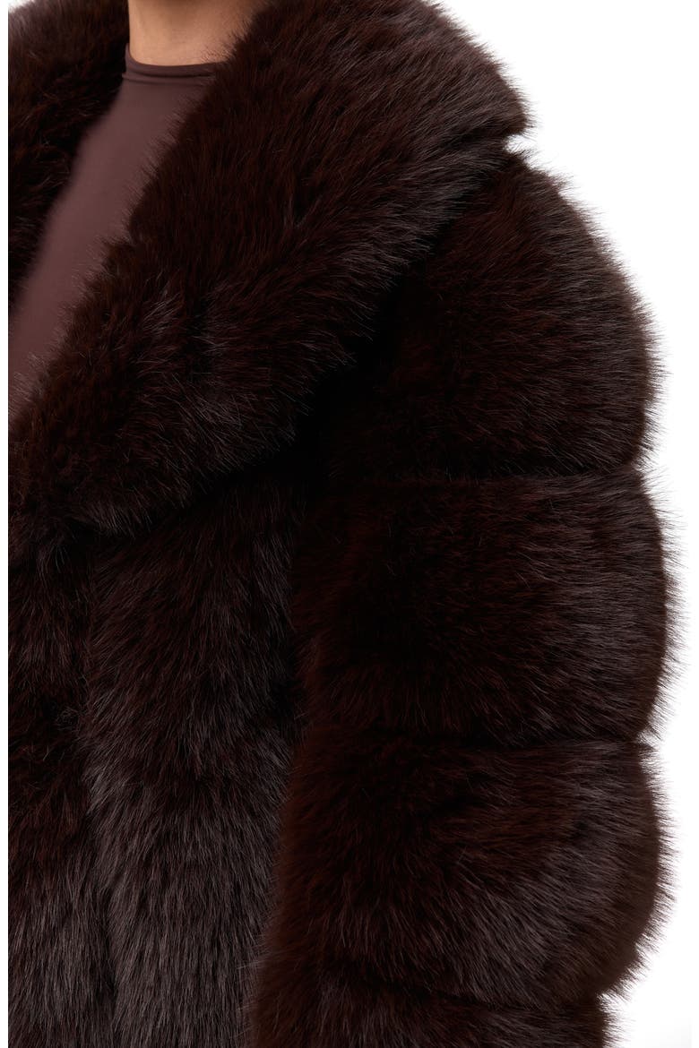 Shawl Lapel Faux Fur Coat, Alternate, color, DARK CHOCOLATE