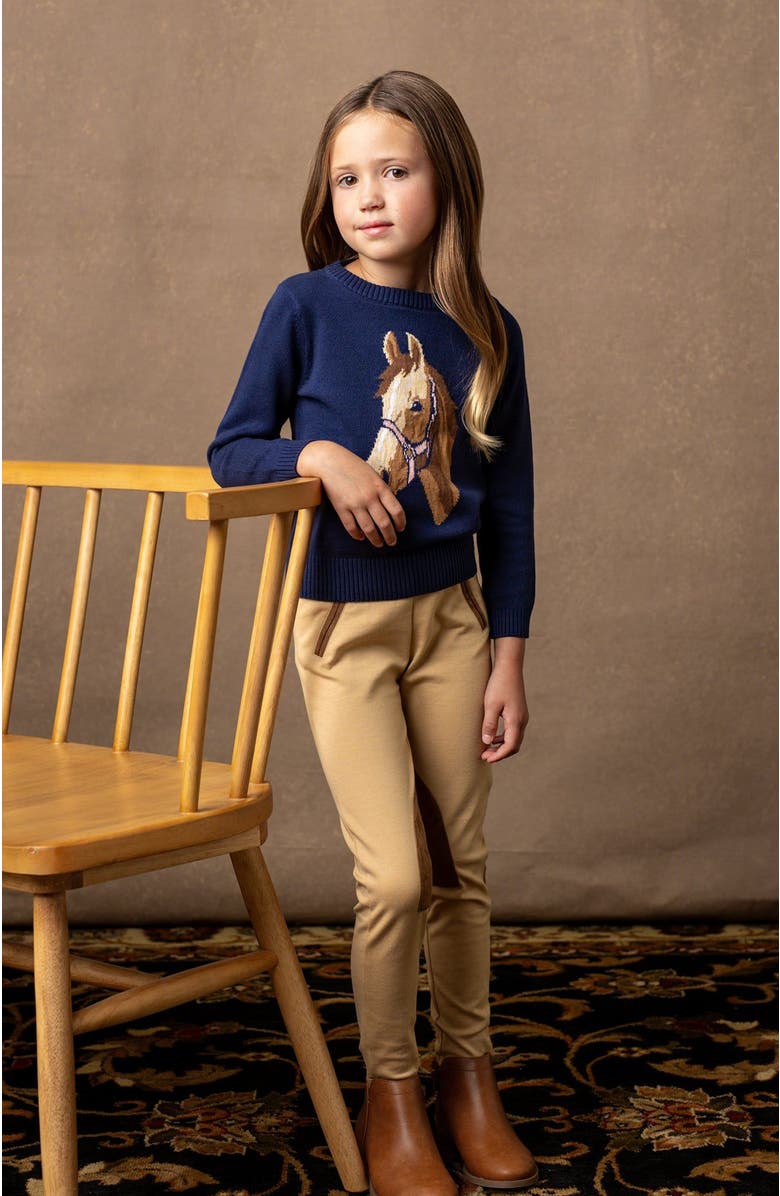 Hope & Henry Girls' Ponte Riding Pant, Kids, Alternate, color, Medium Khaki