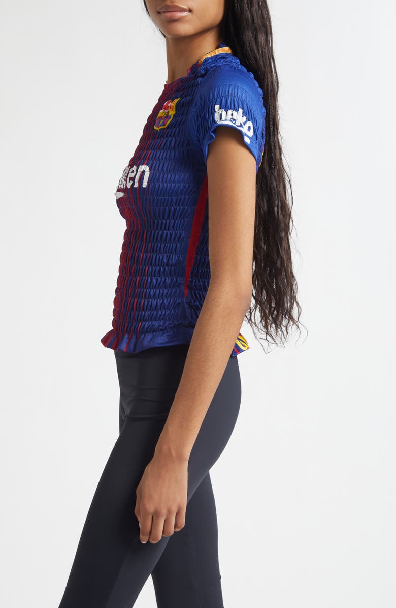 CONNER IVES Shirred Soccer Jersey, Alternate, color, Blue/ Red/ Yellow Multi