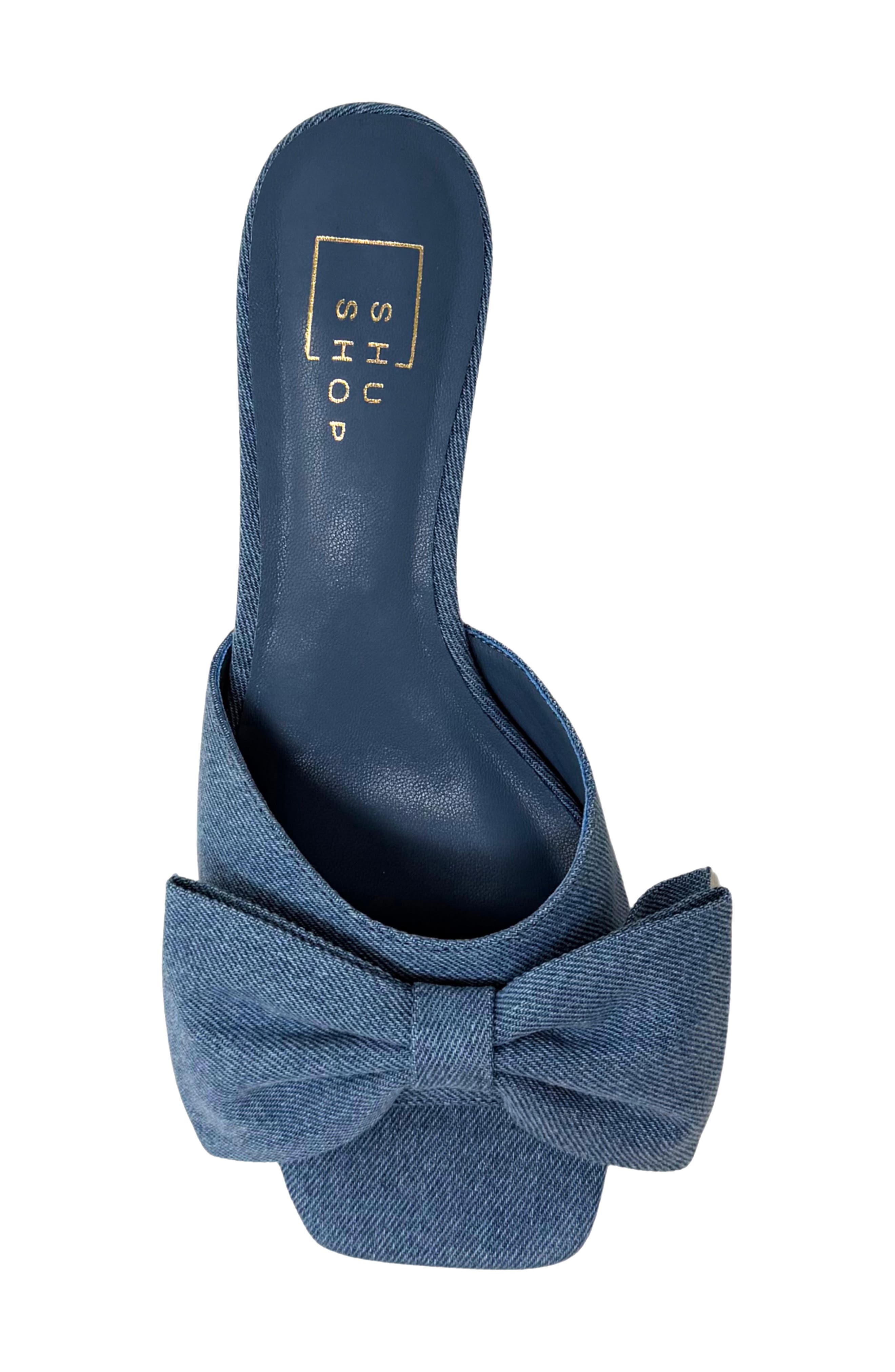 Ella Kitten Heel Slide Sandal, Alternate, color, DENIM