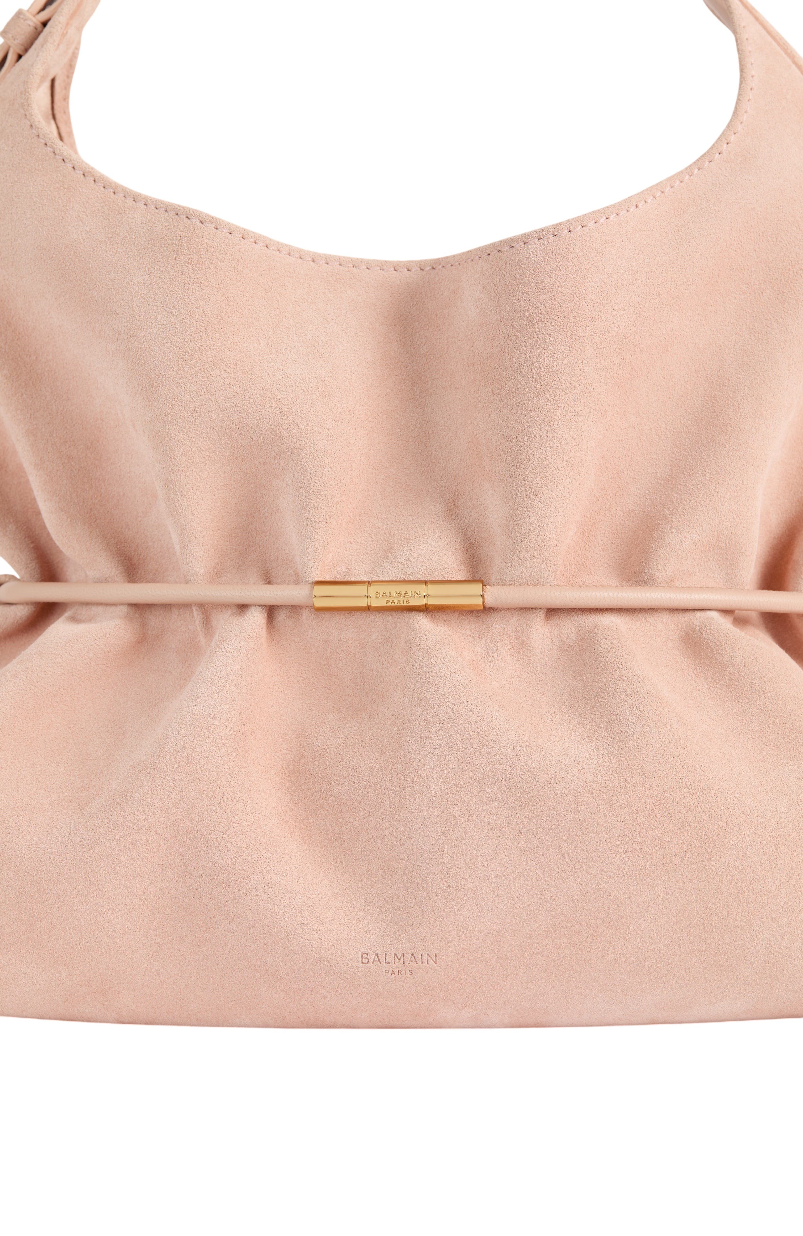 Sphynx Medium Bag in Suede, Alternate, color, pink