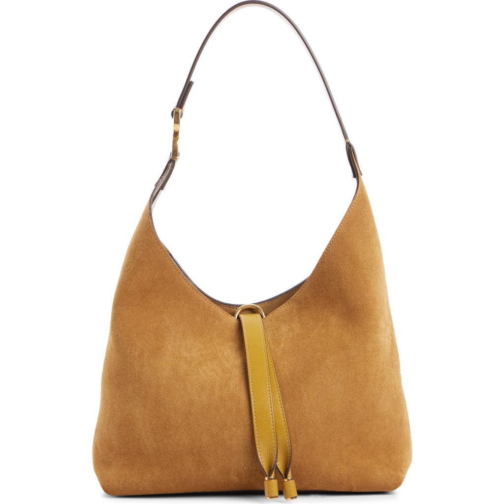 Chloé Marcie Suede Hobo Bag In Brown