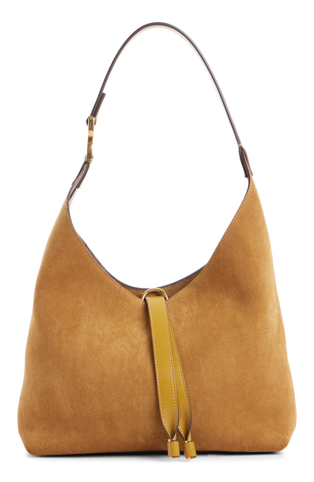 Marcie Suede Hobo Bag, color, GOLD KHAKI