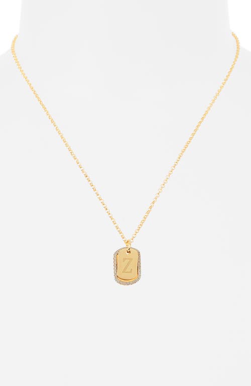 Meshmerise Diamond Initial Dog Tag Pendant Necklace In Yellow-z