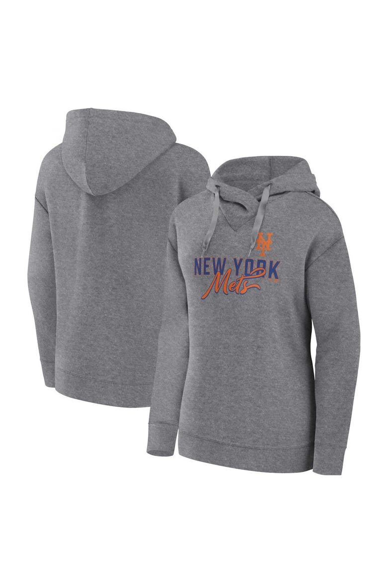 Women's Profile Heather Gray New York Mets Plus Size Pullover Hoodie, Main, color, Heather Gray