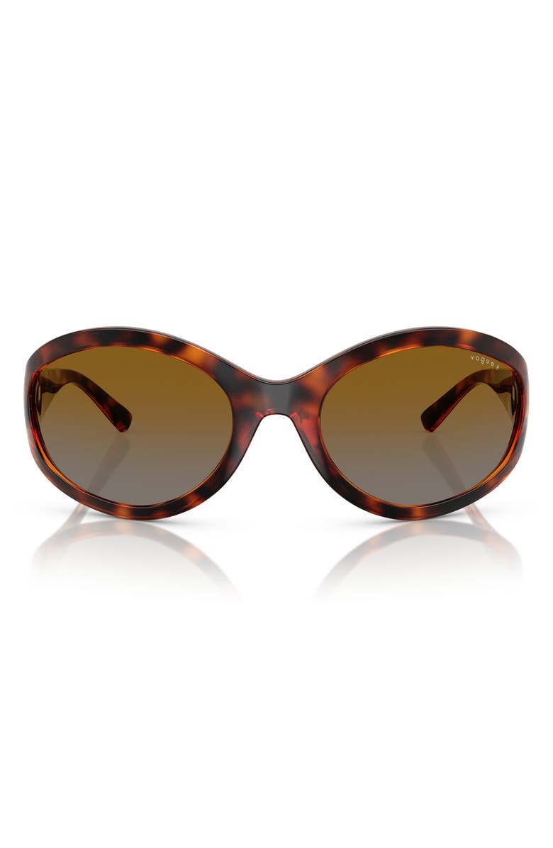 VOGUE 65mm Oversize Oval Sunglasses, Alternate, color, Dark Havana
