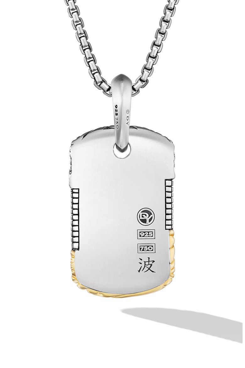 Waves Tag Enhancer in Sterling Silver, 27mm, Alternate, color, STERLING SILVER/ YELLOW GOLD