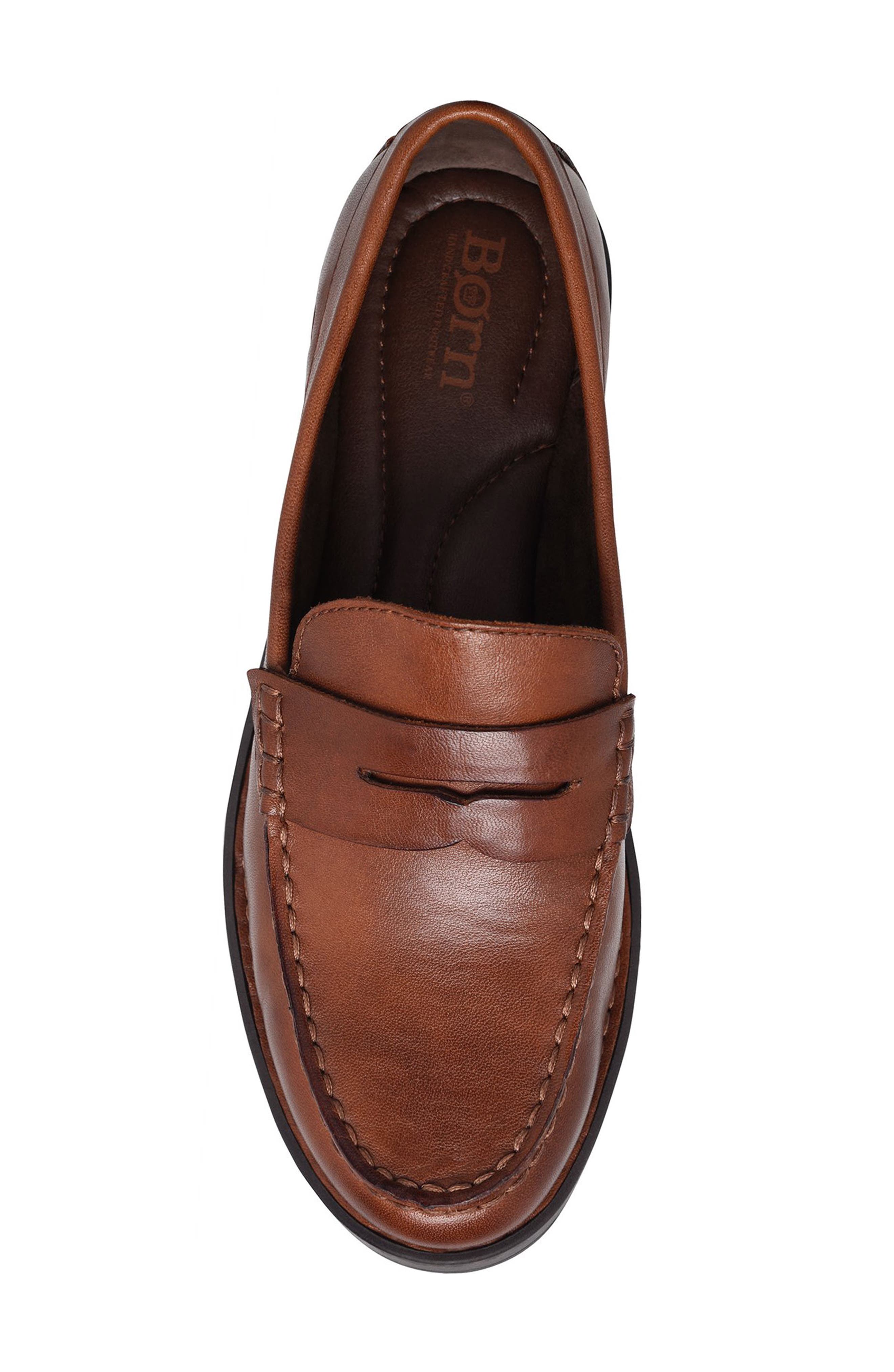 Børn Carrera Platform Penny Loafer, Alternate, color, Brown Leather