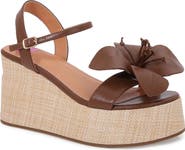 ASHLEY KAHEN Tulip Ankle Strap Platform Wedge Sandal